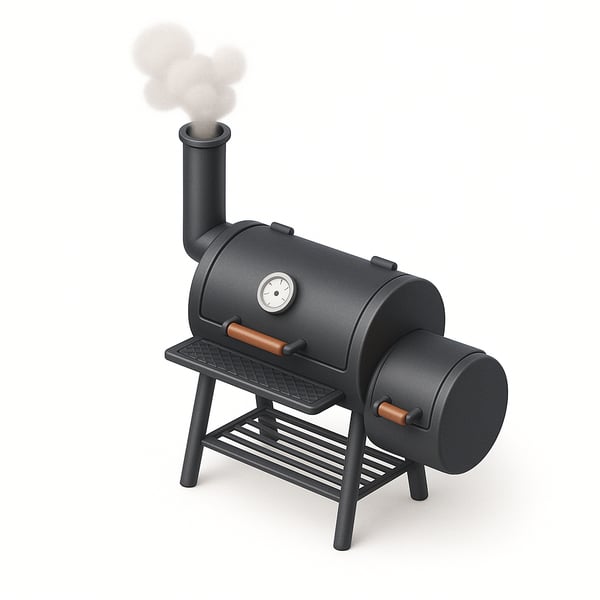 Icon of a meat smoker in the style of Airbnb icons